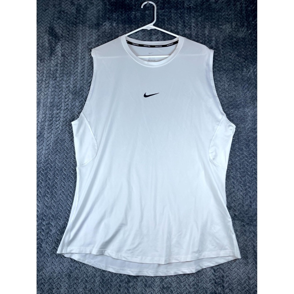 Nike Pro Dri Fit Tight Fit Tank Top Mens 4XL White Compression Moisture Wicking